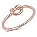 Oxford Diamond Co .925 Sterling Silver Plain Heart Knot Ring Sizes 3-12 (Three Colors) (rose-gold-flashed-silver, 7)