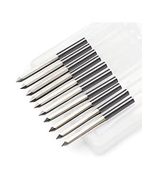 Brocas de grabado CNC, EnPoint 60 Grados V Brocas con ranura recta de 2 ranuras 1 8 "Vástago 0.1mm Punta Brocas de carburo de marcado Marcado cónico Talla Herramienta de grabado de metal para acero Aluminio MDF Madera