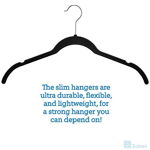 image for ZOBER Velvet Shirt/Dress Hangers - (120-Pack) Non-Slip Velvet Material