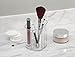 mDesign Cosmetic Organizer Cup for Vanity Cabinet to Hold Makeup Brushes, Beauty Products - 3 Compartments, Clear