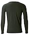 FLATSEVEN Men's Slim Fit Casual Long Sleeve Henley T Shirt (THL100) Army Green, L