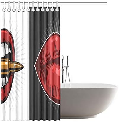 Home Decor Bath Curtain Lips Bullet Polyester Fabric Waterproof Shower Curtain For Bathroom 72 72 Inch Shower Curtains Hooks Included Amazon Ca Home Kitchen