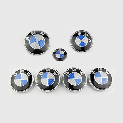 Buy Hanway 7pcs/lot Carbon Fiber Blue White for BMW Front Emblem