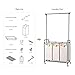 XCSOURCE Laundry Sorter with Hanging Bar Laundry Hamper Sorter Cart Laundry Trolley Laundry Cart Sorter with Rod Hanging Bar, 3 Durable Detachable Oxford Bags Metal Frame Capacity 130 L(Beige)