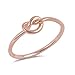 Rose Gold-Tone Infinity Knot Promise Ring .925 Sterling Silver Band Size 7