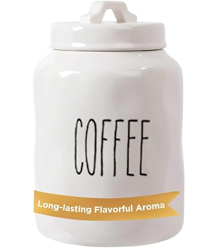 Rae Dunn COFFEE White Ceramic Canister with Wood Lid : Amazon.ca: Home