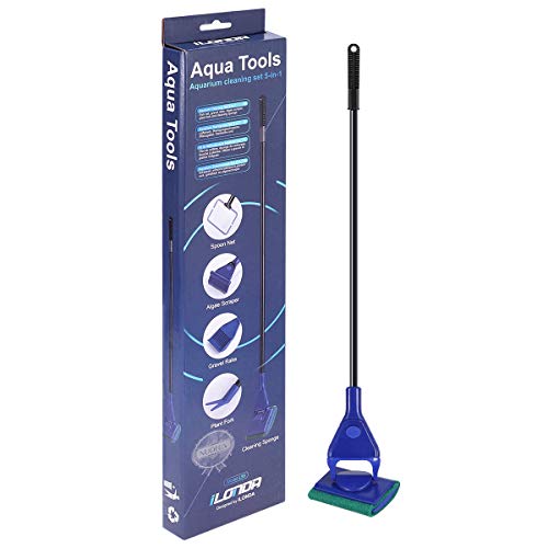 NUOLUX Aquarium Fish Glass Tank 5 in 1 Cleaning kit Gravel Rake Algae