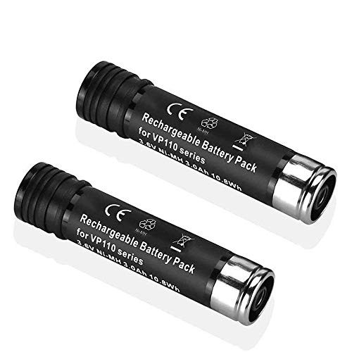 2Pack 3.6V 3000mAh Ni-Mh Replacement Batteries for Black and Decker Versapak Gold VP100 VP100C VP105 VP105C VP110 VP110C VP143 Vp142 Vp7240