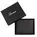 RFID Blocking Cowhide Leather Bifold Wallet for Men with 2 ID Windows(Carbon Fiber Leather Black)