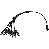 ESUMIC® DC Power Female to Male Splitter Adatper Cable for LED Strip Lights CCTV Camera (1TO8)