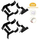 Lnlofen Single Curtain Rod Holders Set, 2Set(6Pcs), Curtain Rod Brackets, Tap Right Into Window Frame Curtain Rod Hang Curtain Brackets for Window Bedroom Home Decoration (Black)