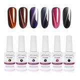 Fullsexy 3D Cat Eye Gel Nail Polish Kit, 6 Colors 8ml Soak Off UV LED Gel Nail Art Gift Set