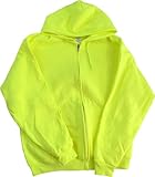 High Visibility Neon Safety Fleece Zip-up Hooded Sweatshirt- Orange or Green