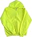 High Visibility Neon Safety Fleece Zip-up Hooded Sweatshirt- Orange or Green