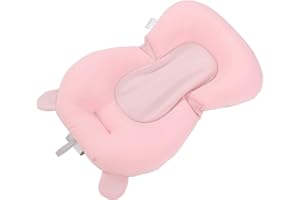 COSIKI Baby Bath Seat Cushion, Infant Bath Supporter Soft Adjustable Fixation for Toddler for Bathroom (Pink Bear)