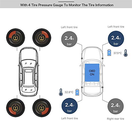 AUTDER Honeywell Professional OBD Bluetooth Scanner Diagnostic Scan Tool OBD2 Code Reader with Tire Pressure (TP) Monitor and Phone Bracket, for iOS & Android Devices - Thumbnail 2