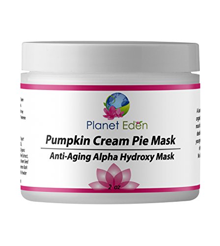 Planet Eden 10% Glycolic AHA Pumpkin Cream Pie Mask for Exfoliation and Sun Damaged Aging Skin - Remove Dead Skin and Refresh Dull Skin
