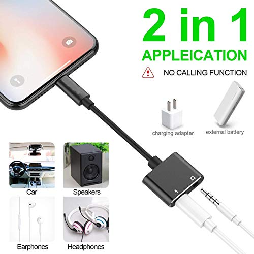 Headphone Adapter for iPhone Charger Jack AUX Audio 3.5 mm Jack Adapter for iPhone AdapterÂ Compatible with iPhone 7/7Puls/8/8Puls/11/10/X/XR/XS Dongle Accessory Connector Compatible iOS All Systems