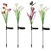 Solar Lights Outdoor Decorative, 2 Packs Solar Garden Decor Lights with Multi-Color, Solar Powered Butterfly Stakes Lights with Copper String for Patio, Lawn, Garden, Yard Decoration (Solar flower lights outdoor)