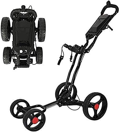 TUHFG Golf Push Cart Push Cart 4 Wheel Golf Push Cart, Folding Trolley Lightweight Aluminum Alloy Golf Carts TUHFG Golf Push Cart Push Cart 4 Wheel Golf Push Cart, Folding Trolley Lightweight Aluminum Alloy Golf Carts