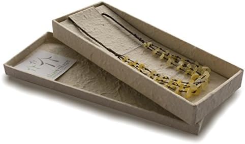 Thai Village Multi Strand Aventurine Rock Candy 18” Adjustable Macrame Necklace with Mulberry Box (Yellow Aventurine)