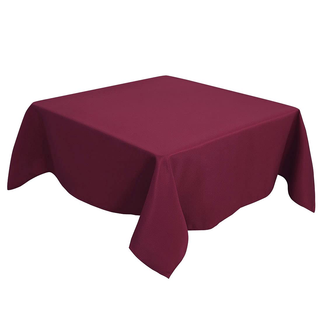 PiccoCasa Square Table Cloth 140x140 cm/55"x55", Table Cloth Wipe Clean for Kitchen Dining Wedding Party Dinner - Polyester Washable Table Cover Wrinkle Free Burgundy