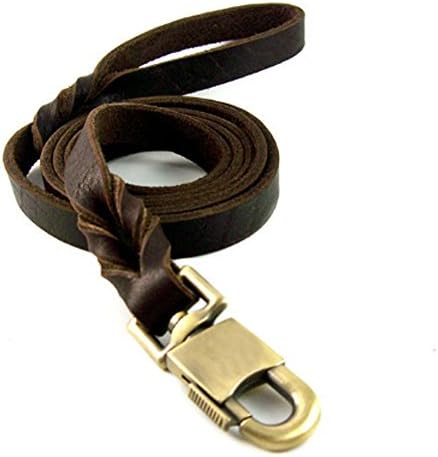 GOLDBELL Heavy Duty Premium Soft Dog Leather Leash, Best Military Training Leather Leash Leads for Medium and Large Dogs