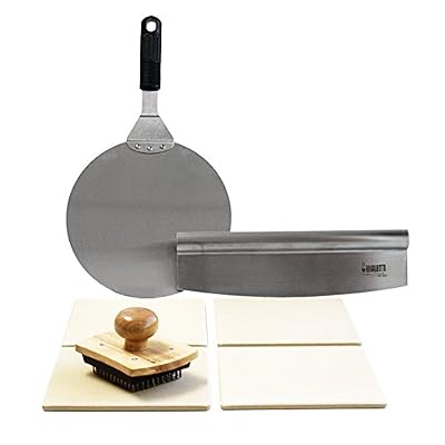 Bialetti At Home Pizza Kit with Set of 4 Pizza Stone Tiles