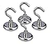 (4 Pack) 40+ Pound Pull | Heavy Duty Neodymium Magnetic Hanging Hook Set