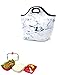 Neoprene Lunch Tote ,Insulated Waterproof Lunch Bags For Men, Women, Adults, Kids, Girls. Reusable, Washable, Water-proof Foldable, Light, Zipper (WHITE)