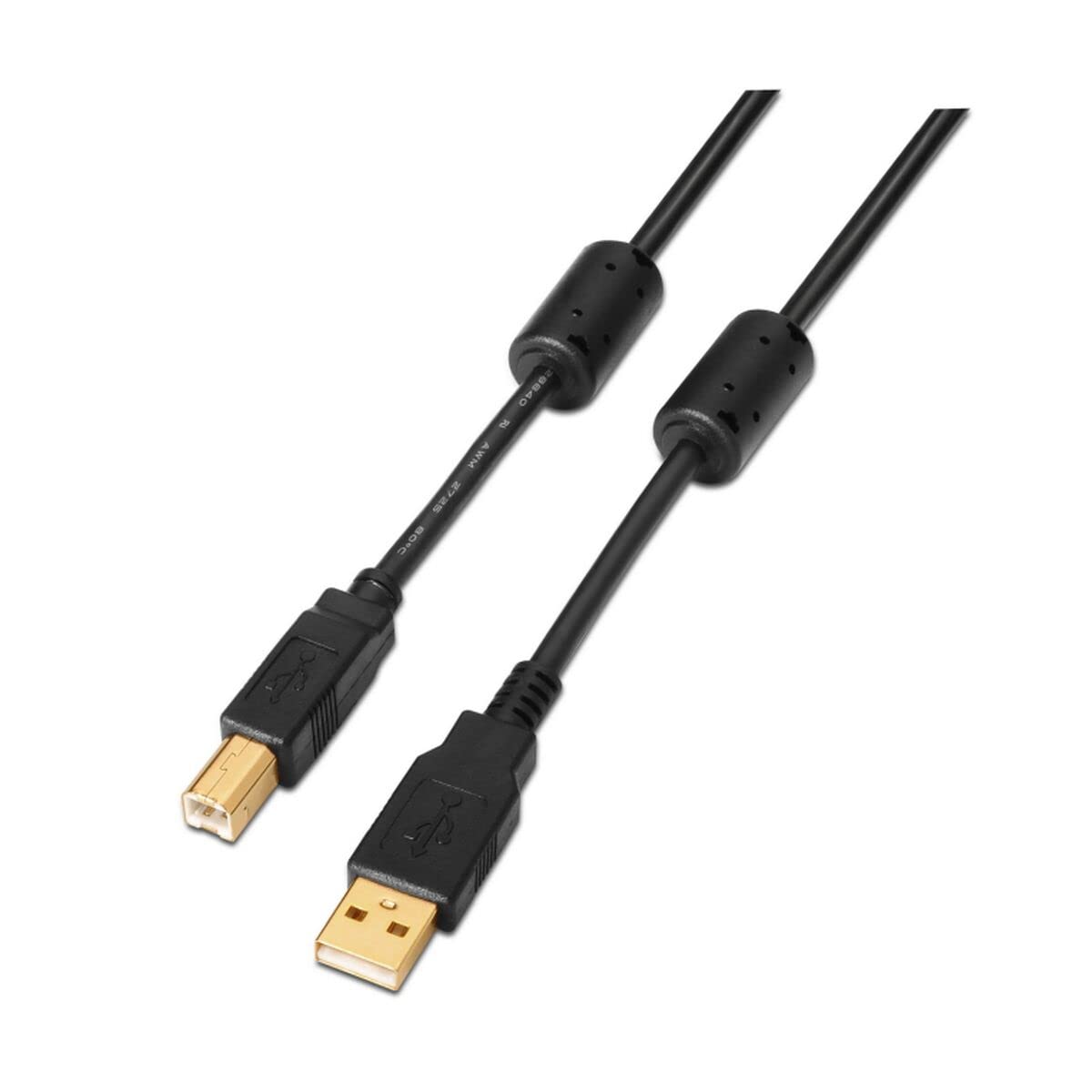 AISENS A101 – 0011 – 5 m USB 2.0 Printer Cable – Black