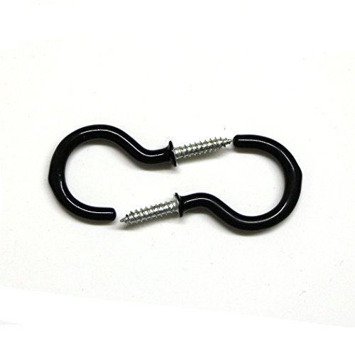 Aoyoho 60Pcs Vinyl Coated Screw-In Ceiling Hooks Cup Hooks Light Hooks(Black) - Thumbnail 6