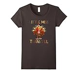 Kids Little Miss Thankful Girls Thanksgiving Turkey T-Shirt
