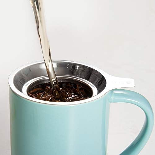 Tea infuser set with cup, lid, coaster, and heat-resistant material.