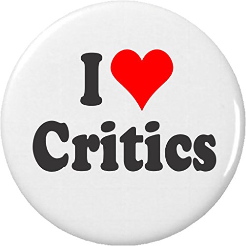I Love Critics 2.25' Large Button Pin Opinions Judge Film Art Music Literary