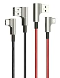 Right Angle USB C Cable AUKEY (2 Pack 3.3ft) 90 Degree USB C to A Fast Charging Cable Aramid Fiber Braided Nylon Type C Charger Cord for Samsung Galaxy Note 9 8 S10 S10+ S9 S8+, LG V30, Pixel 2 3 XL