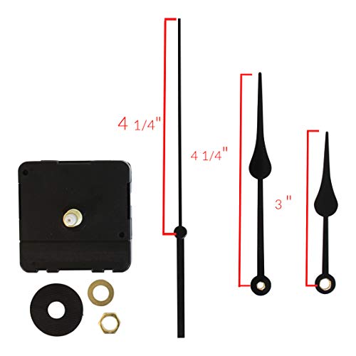Bjerg Instruments 5 Pack Bulk Clock Parts with Replacement Movement Mechanism and Hands for 9 or 10 inch Clock (Traditional) - Thumbnail 7