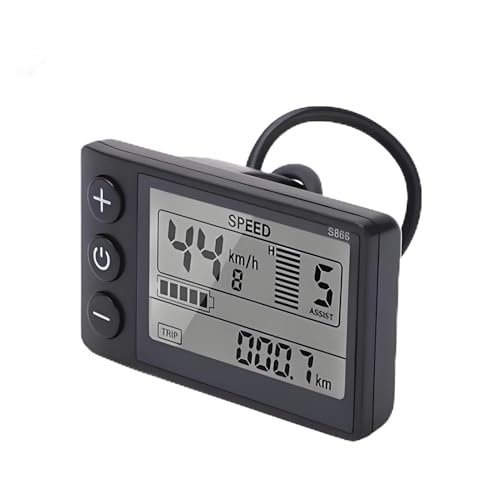 SUNGOOYUE S866 Electric Bicycle LCD Display Meter Panel, 24V 36V 48V Display Meter Control Panel with Waterproof Plug