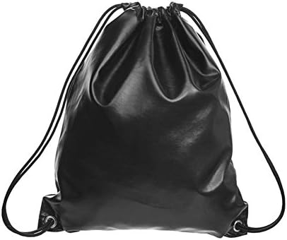 PSFY Gym Sack Bag Drawstring Backpack Sport Bag School Travel Backpack Sackpack Shoulder Bags (Black)