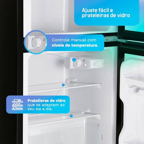 Frigobar Duplex HQ 90 Litros Cinza HQ-90RDF (127V)