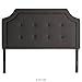LUCID Upholstered Headboard with Square Tufting and Scalloped Edges - King / California King - Charcoal