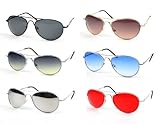 Metal Classic Aviator Color Lens Sunglasses Small Size P2480