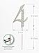 Sparkly Rhinestones Number 4 Cake Topper, Birthday Wedding Anniversary Gold Number 4