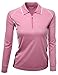 Xpril Womens Coolon Fabric Zip up Point Long Sleeve 2 Tone Collar T-Shirt