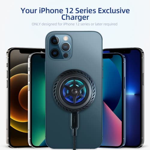 Phone Cooler Magnetic Wireless Charger: 15W Portable Fast Charging Pad Cooling Fan - Phone Radiator Compatible with Magsafe iPhone 13/12/Pro/Pro Max/Mini - Accessory for Gaming Live Streaming Vlog
