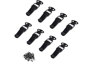 LUOQIUFA Latch Black Toggle Latch, Steel Spring Loaded Toggle Latch, Black Catch Hasp Clamp Clip Lock with for Cabinet, Wooden Case, Box(8 Pcs)