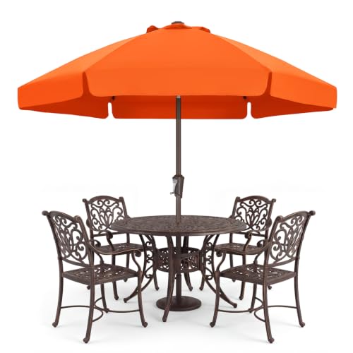 ABCCANOPY Sonnenschirm mit Kurbel & Volant, UV50+, Orange 230cm