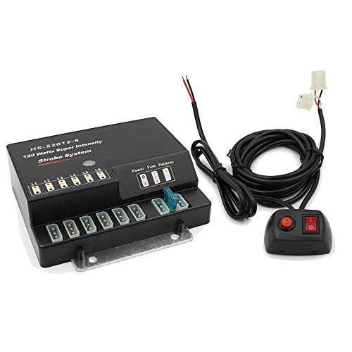 FOXCID Hide A Way 120 Watt HID Emergency Hazard Warning Headlight Strobe Light Kit System For Vehicle Truck (6 HID Bulbs)