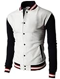 H2H Mens Slim Fit Varsity Baseball Bomber Cotton Lightweight Premium Jacket