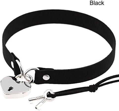 Tongyide Handmade Jewelry Gothic Velvet Chain Love Heart Pendant Choker Necklace Lock Key
